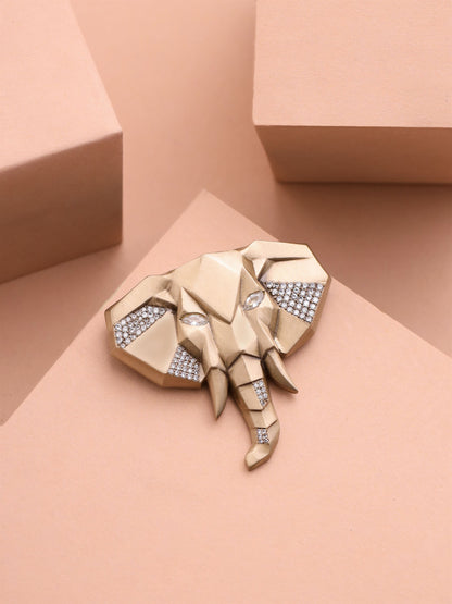 Faceted Elephant Brooch