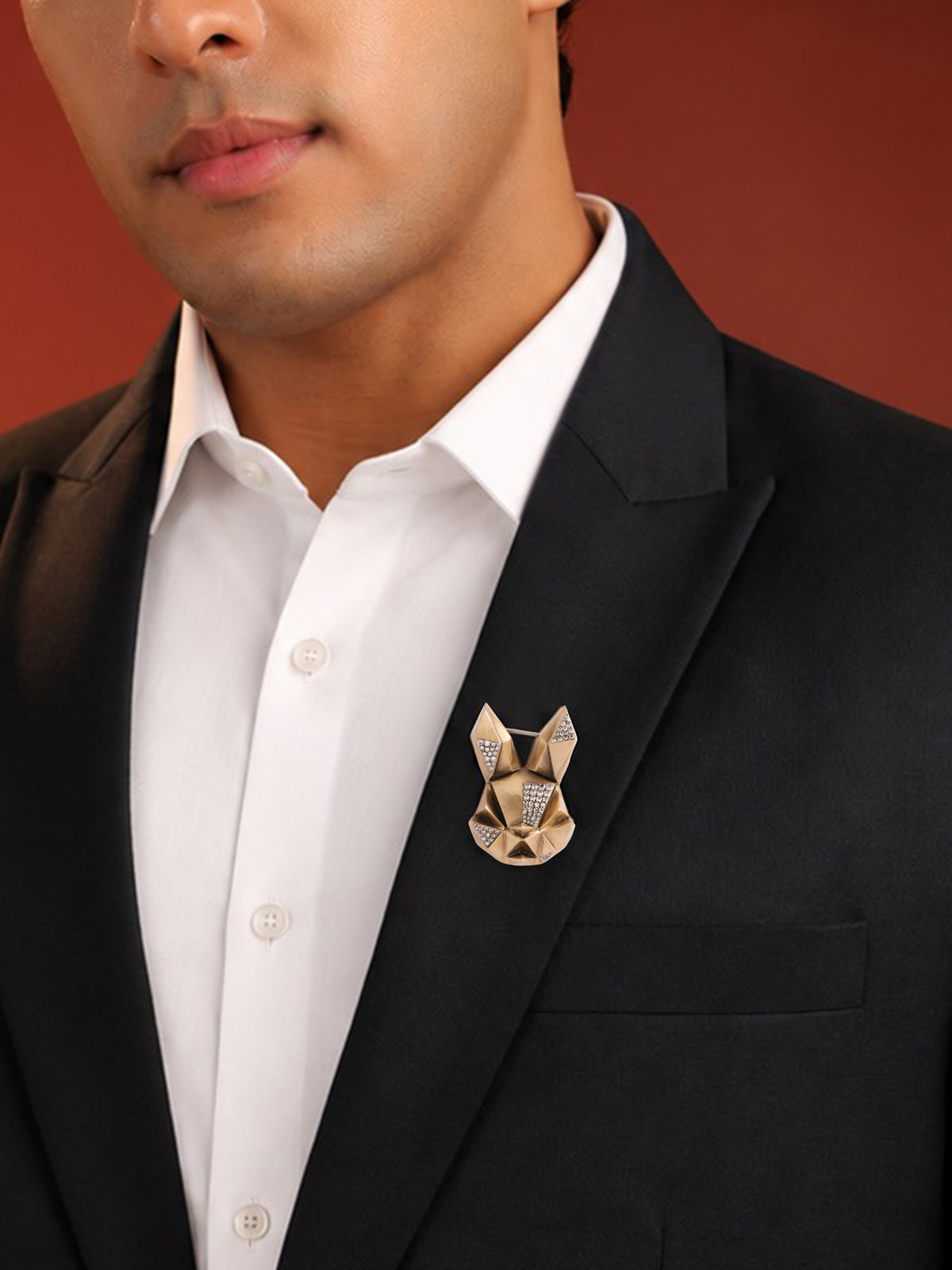 Golden Bunny Brooch