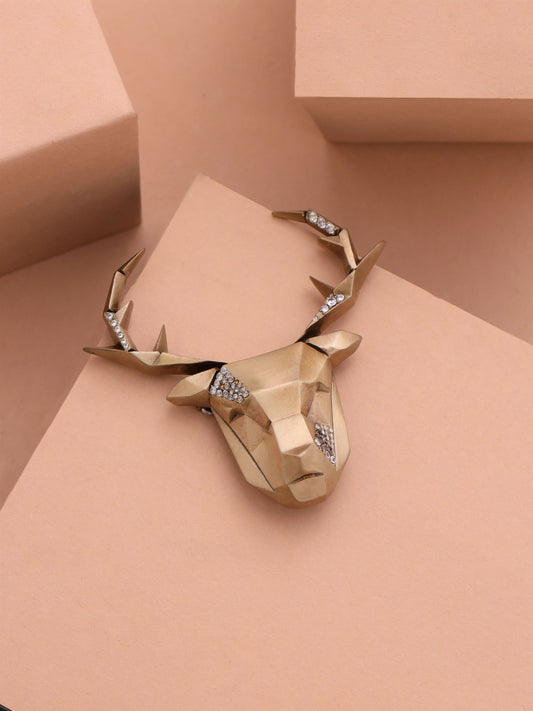 Faceted Stag Brooch