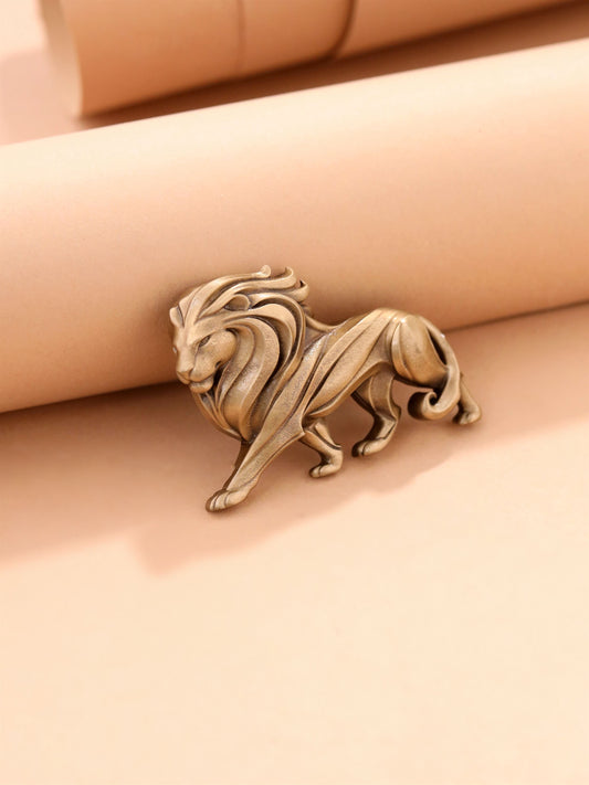 The Regal Stride Lion Brooch