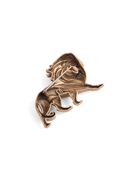 The Regal Stride Lion Brooch