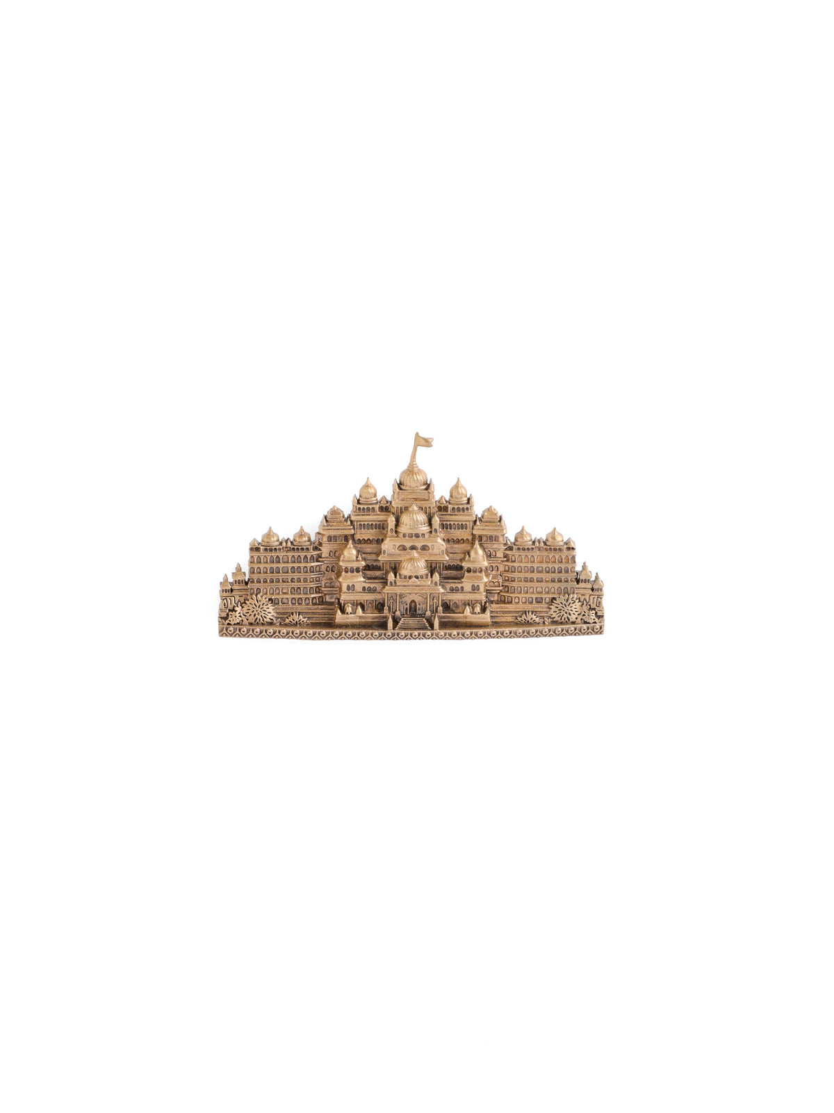 The Ayodhaya brooch - antique gold brooch for men with ayodhaya motif, detail view