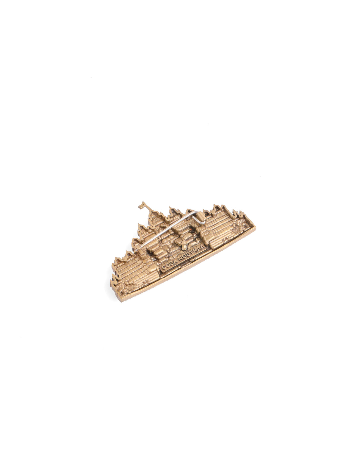 The Ayodhaya brooch - antique gold brooch for men with ayodhaya motif, back view