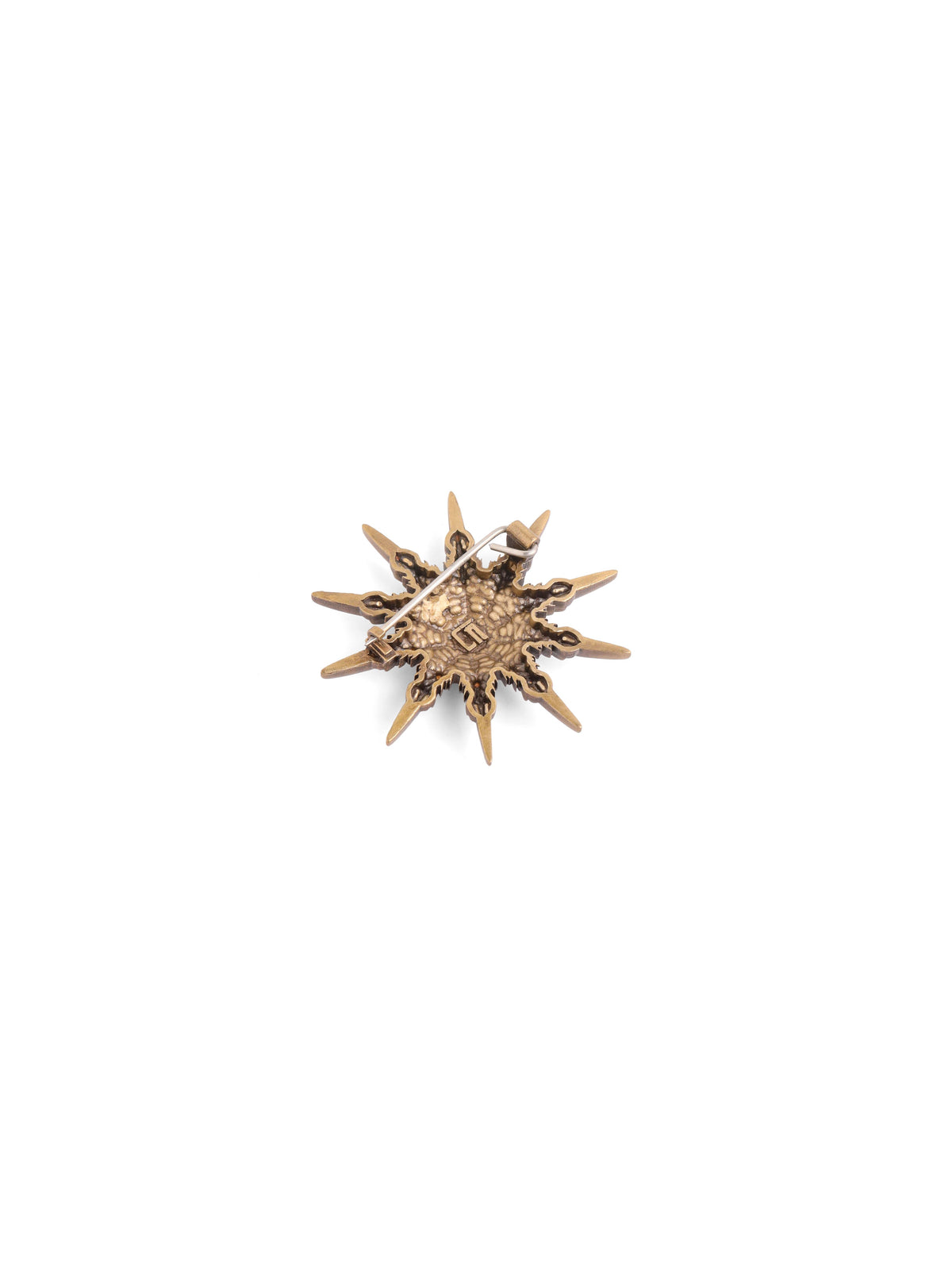 The Radiant Starburst brooch - antique gold brooch for men with radiant starburst motif, back view