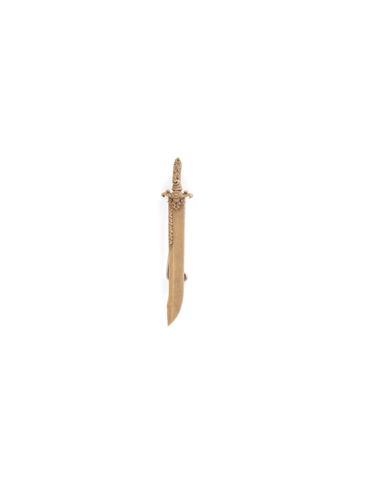 The Royal Sword brooch - antique gold brooch for men with royal sword motif, detail view