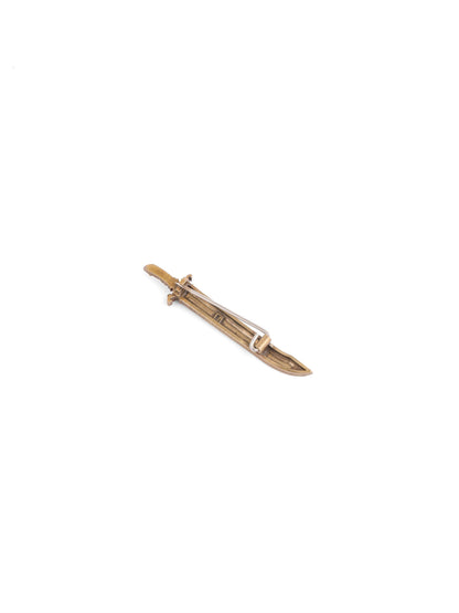The Royal Sword brooch - antique gold brooch for men with royal sword motif, back view