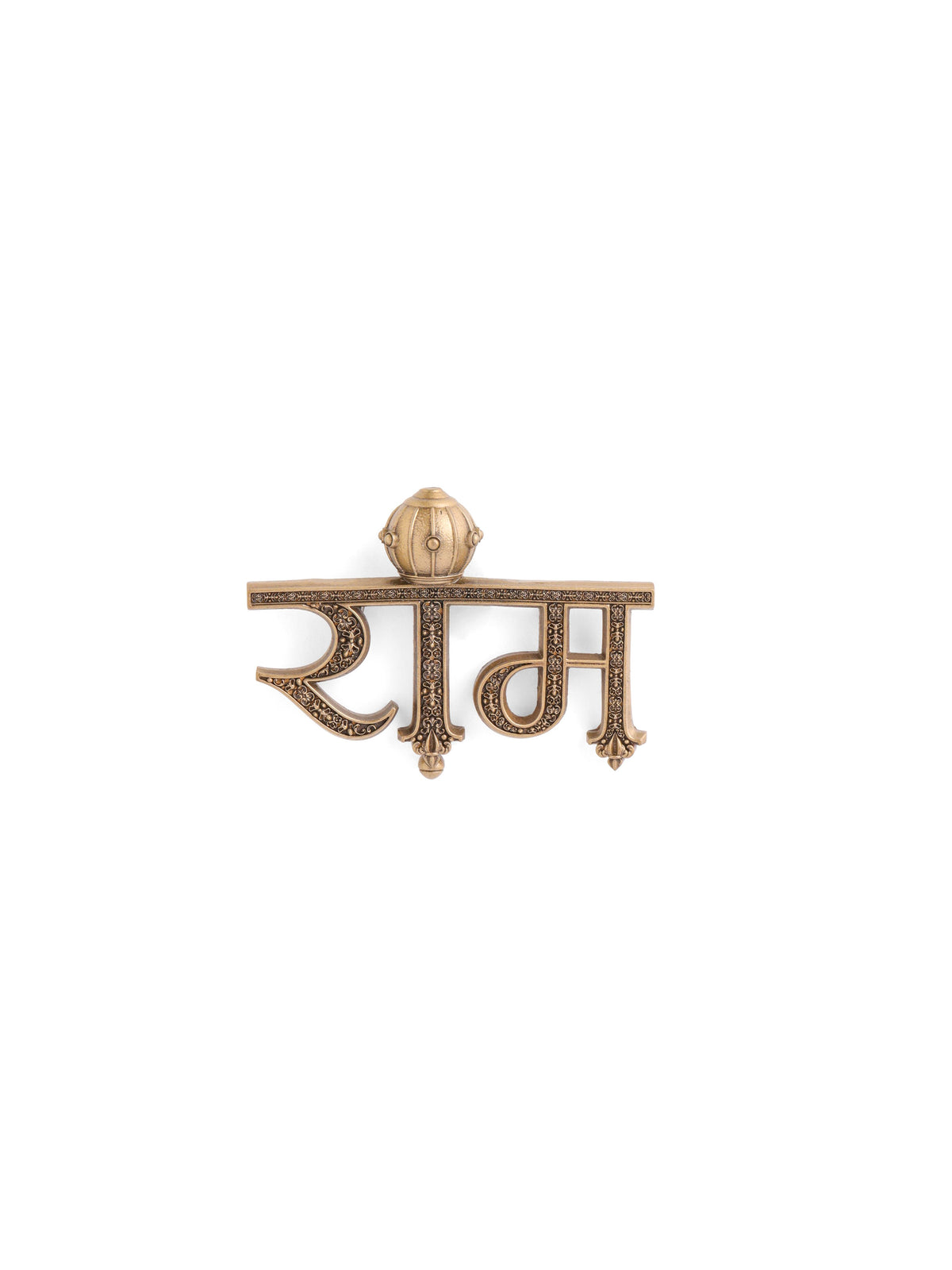 The Ram Crown brooch - antique gold brooch for men with ram crown motif, detail view