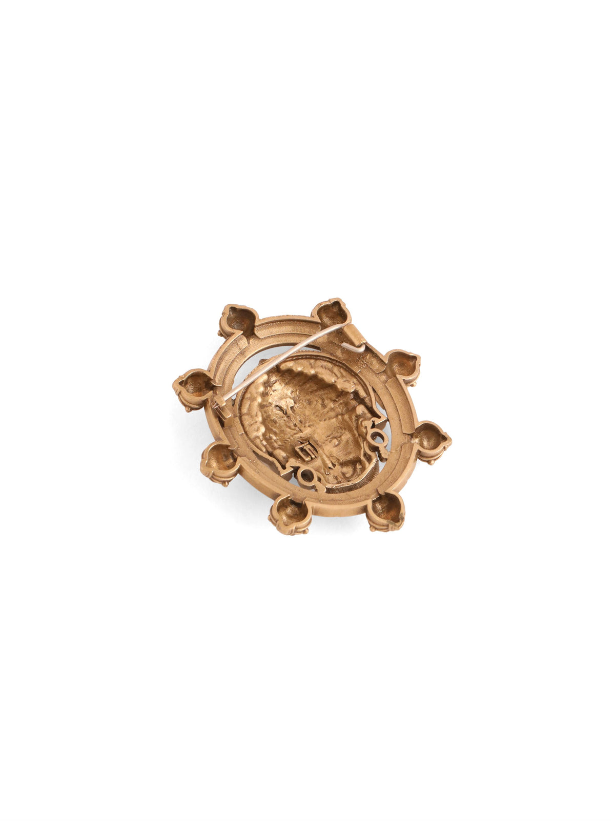 The Divine Hanuman Brooch - antique gold brooch for men with the divine hanuman motif, flat lay view