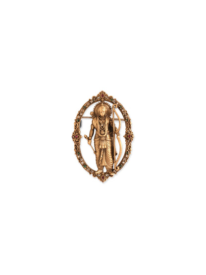 The Divine Ram Brooch - antique gold brooch for men with the divine ram motif, flat lay view