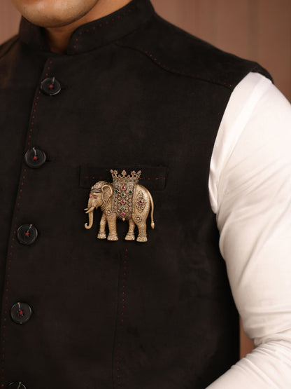 The Royal Crown Elephant Brooch