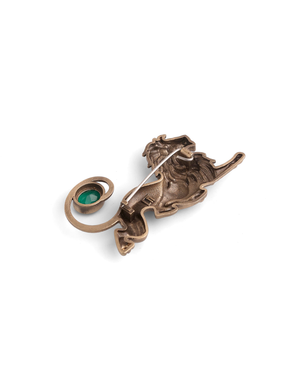 The Emerald Tail Lion Brooch
