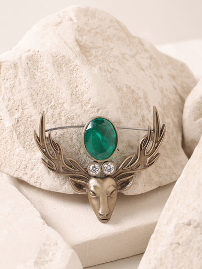 The Emerald Stag Brooch