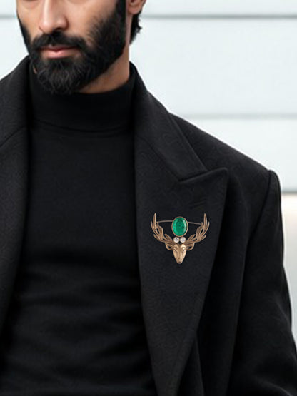 The Emerald Stag Brooch