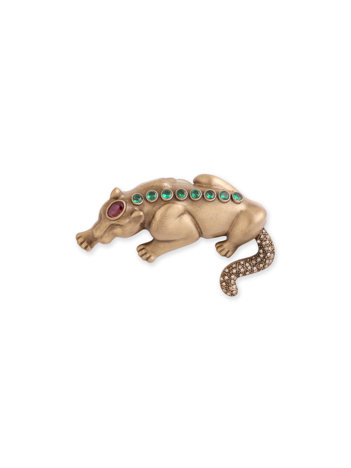 The Jeweled Resting Tiger Brooch