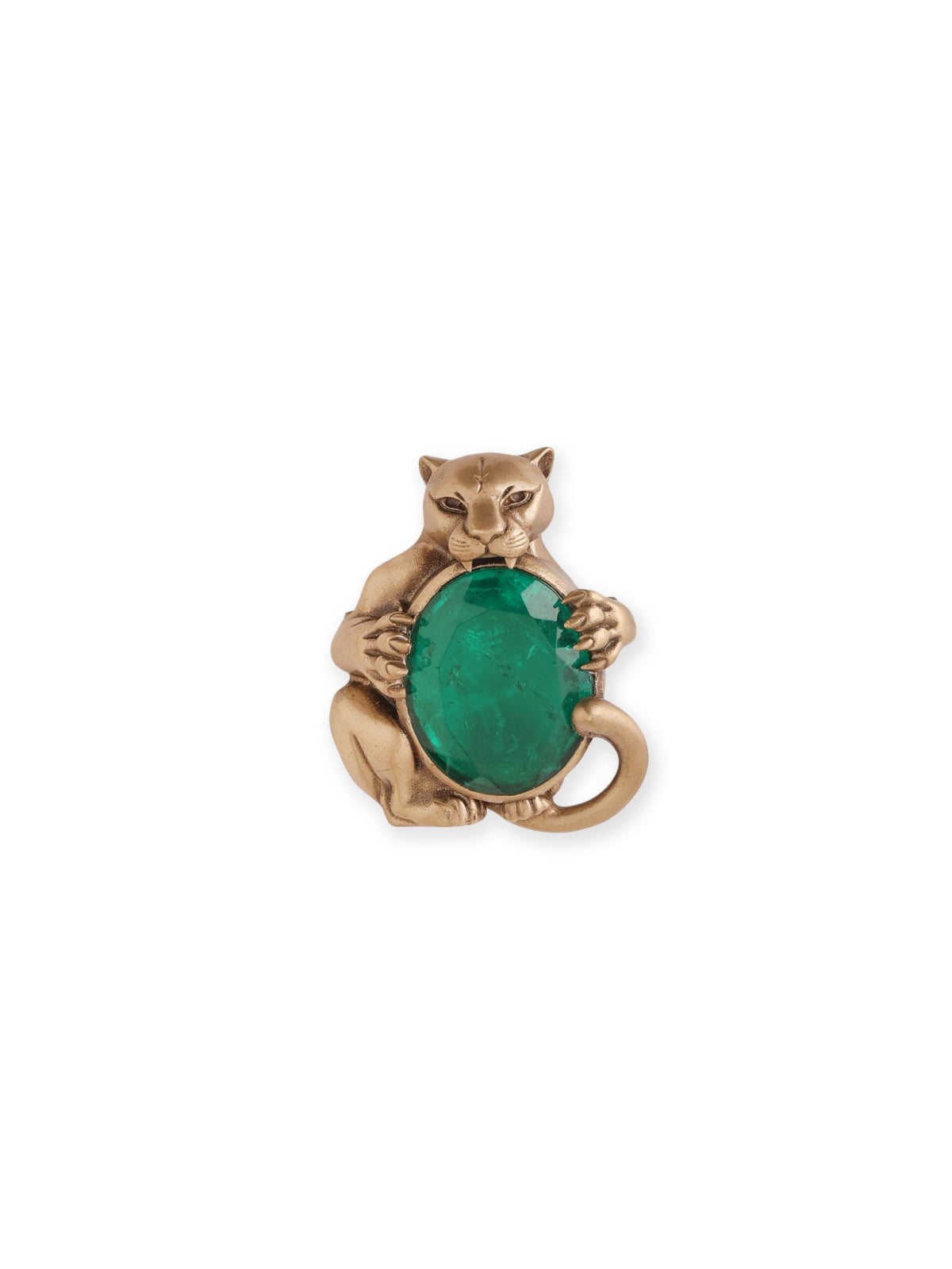 The Emerald Guardian Tiger Brooch