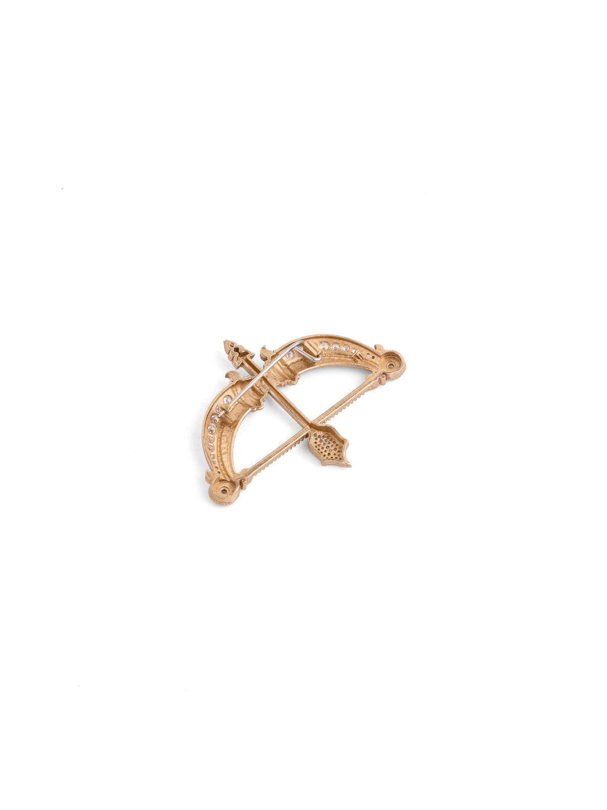 The Royal Dhanush brooch - antique gold brooch for men with royal dhanush motif, macro view