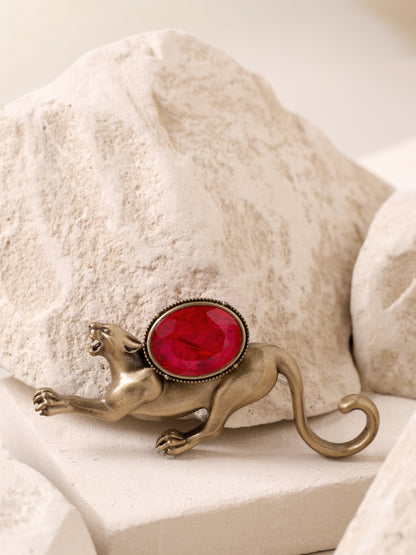 The Ruby Leaping Panther Brooch
