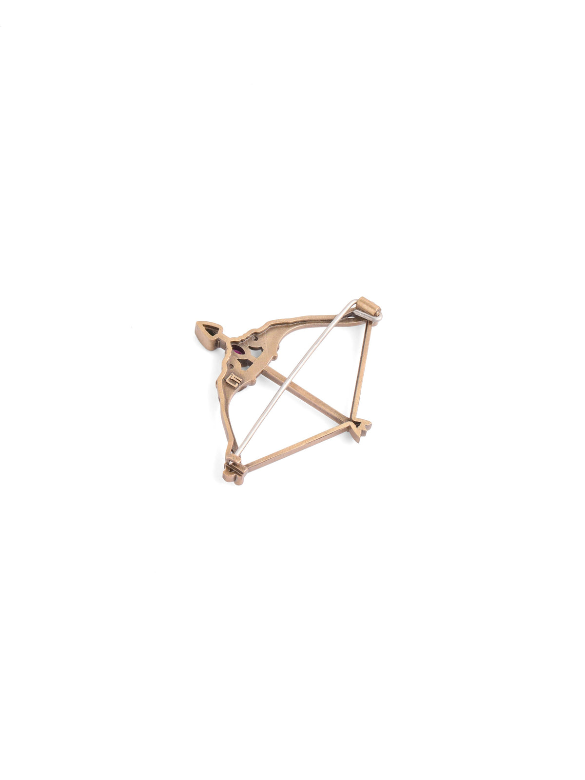 The Ratna Royal Dhanush brooch - antique gold brooch for men with ratna royal dhanush motif, macro view