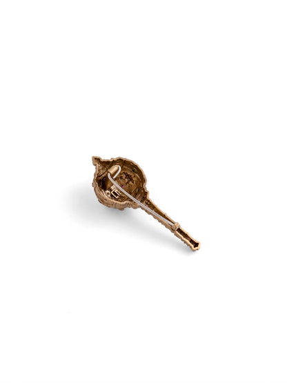 The Ram Darbar Gada brooch - antique gold brooch for men with ram darbar gada motif, back view