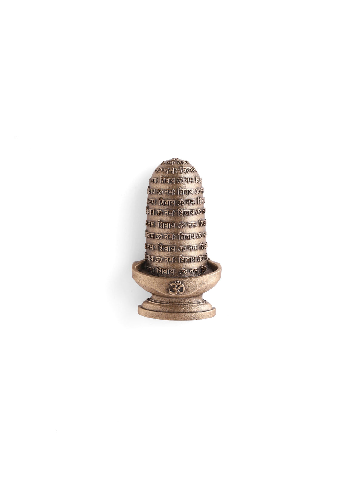 Shiv Mantra brooch - antique gold brooch for men with shiv mantra motif, side view
