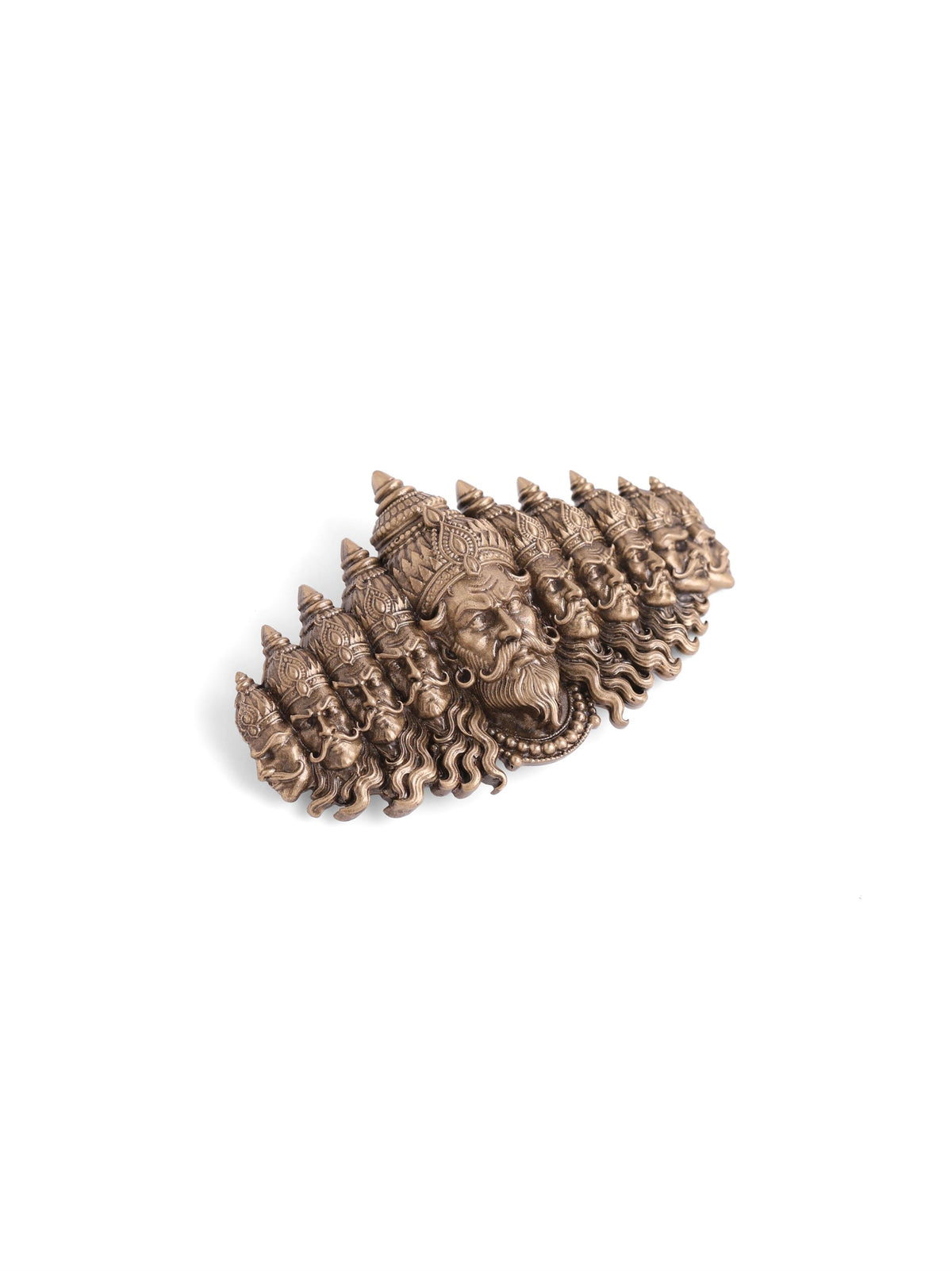 Dashanan Samrat brooch - antique gold brooch for men with dashanan samrat motif, detail view