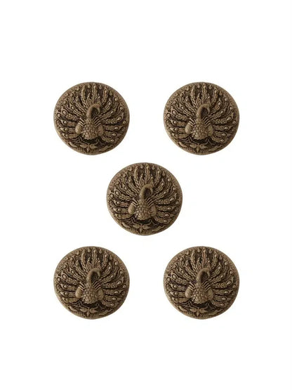Silver Peacock Button