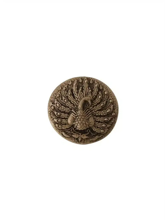 Silver Peacock Button