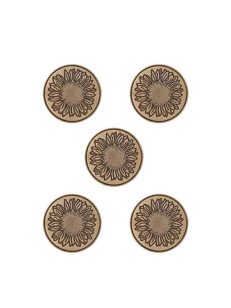 Sunflower Glitter Buttons