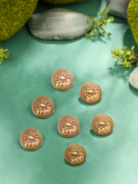 Peacock in Paradise Button