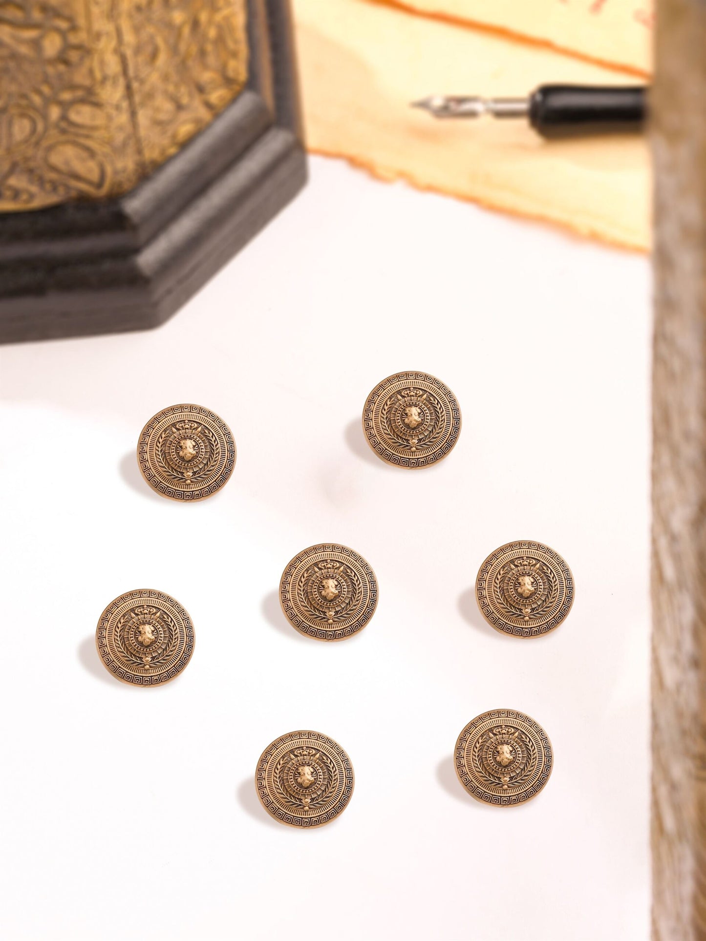 Lion Motif Button