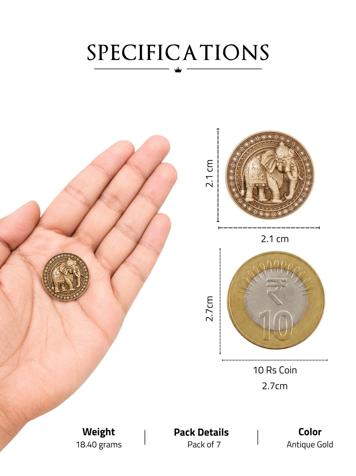 Royal Elephant Emblem Button
