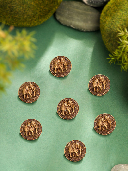 Royal Elephant Emblem Button