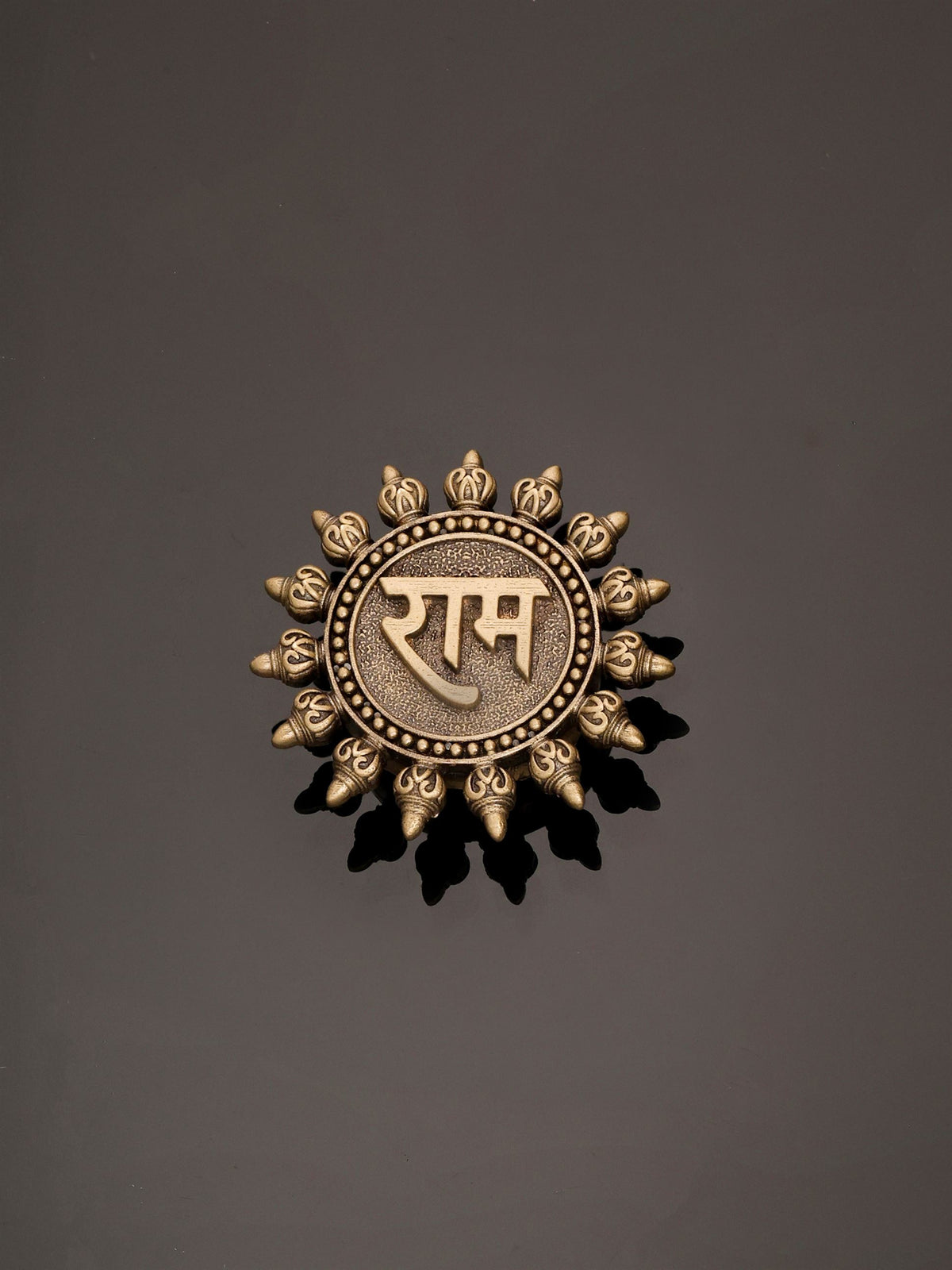 Divine Shri Ram button Cover - antique gold accessory for men with divine shri ram cover motif, worn on outfit