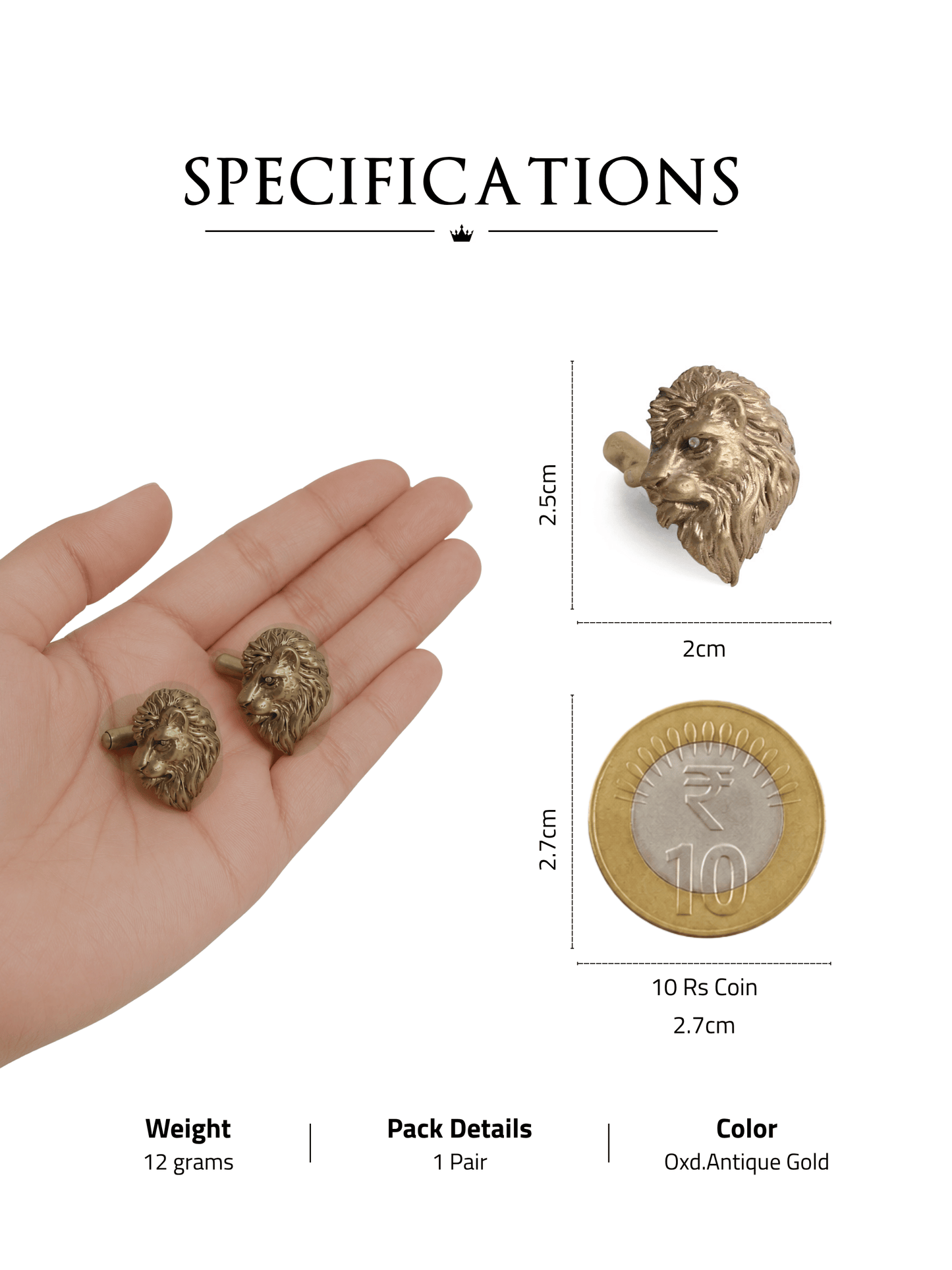 The Side Lion Cufflinks