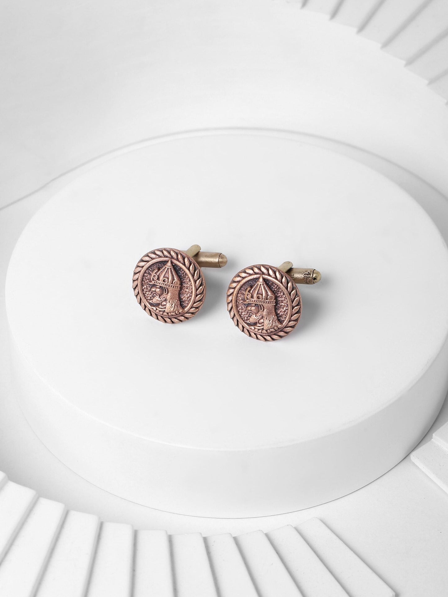 Gunmetal-Toned Geometric Cufflink