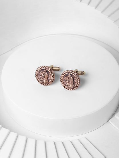 Gunmetal-Toned Geometric Cufflink