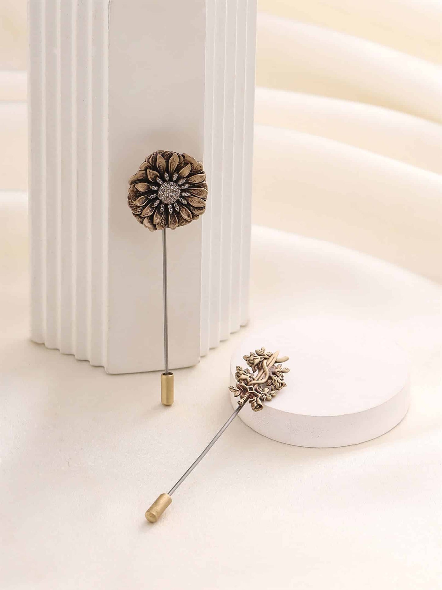 Sword &amp; Blossom Lapel Pin Duo Gift Set