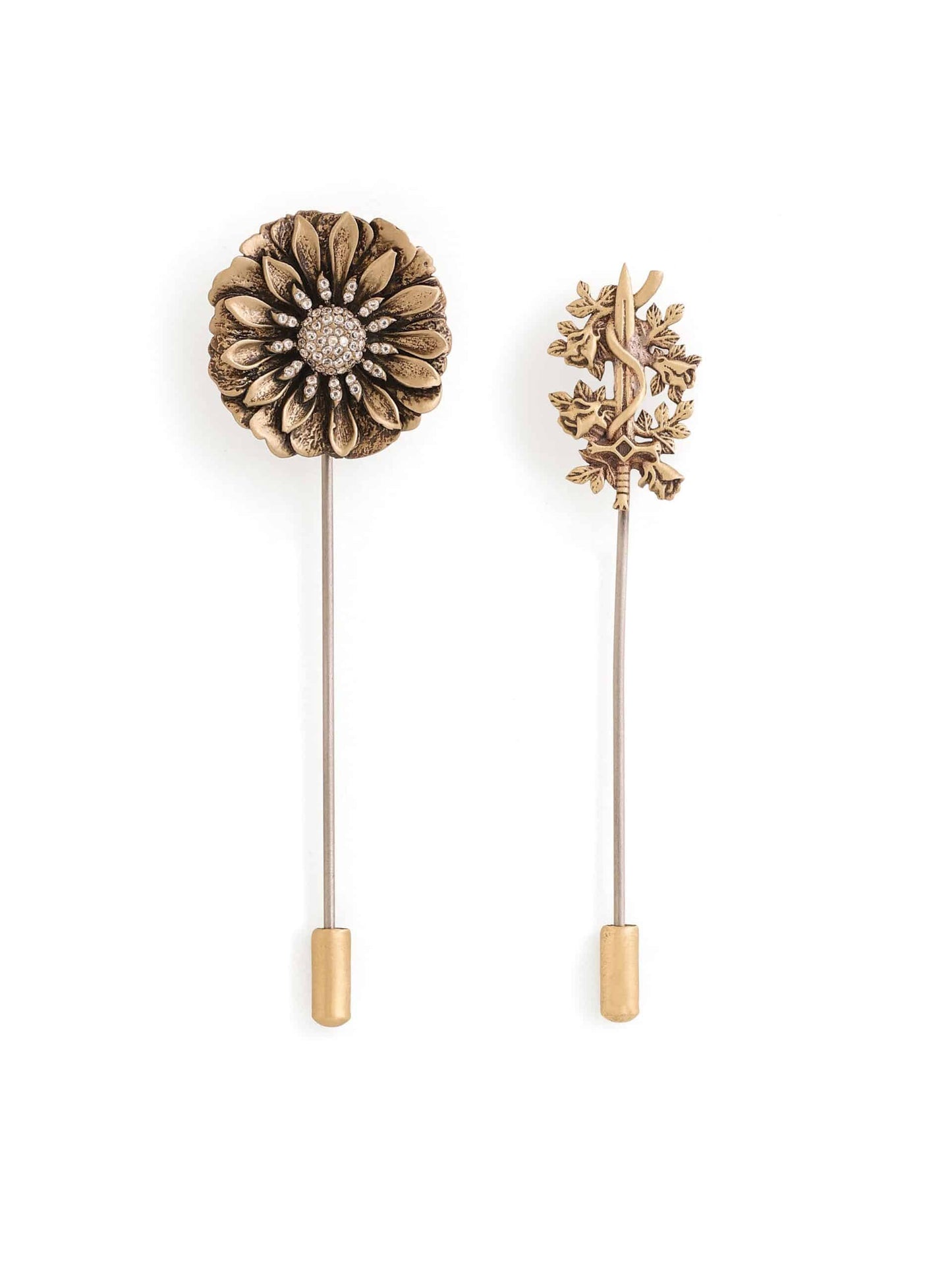 Sword &amp; Blossom Lapel Pin Duo Gift Set