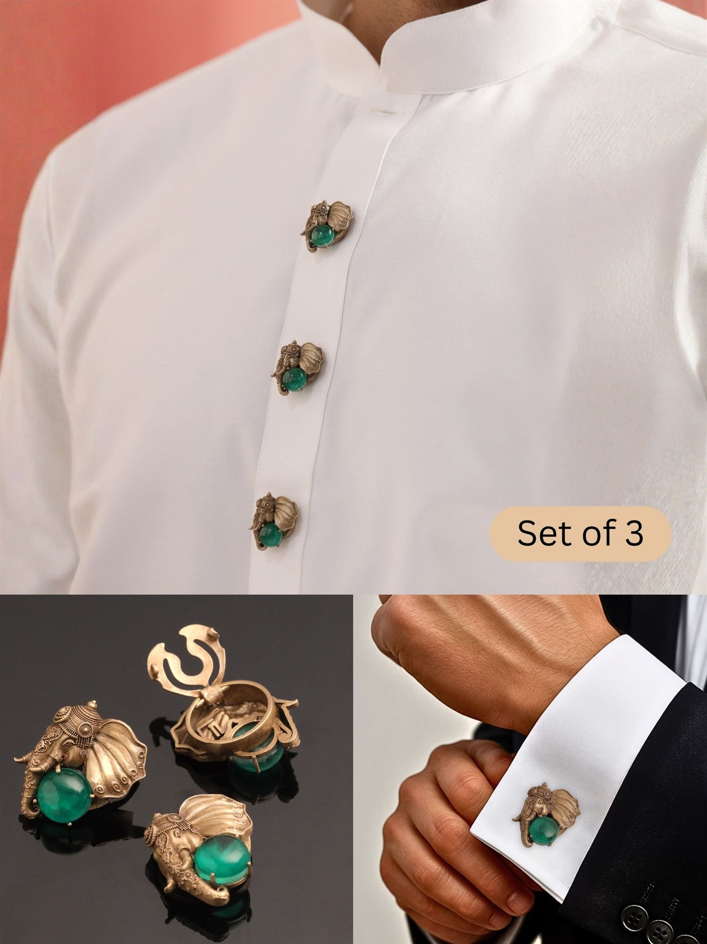 Emerald Gajraj Button Cover