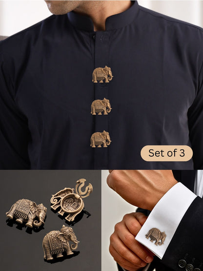 Heritage Elephant Adorned Button Cover