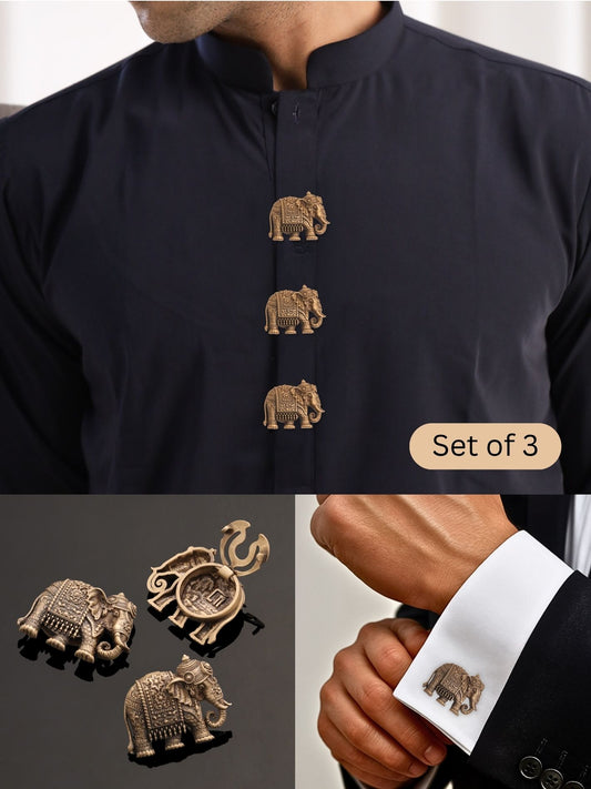Heritage Elephant Adorned Button Cover
