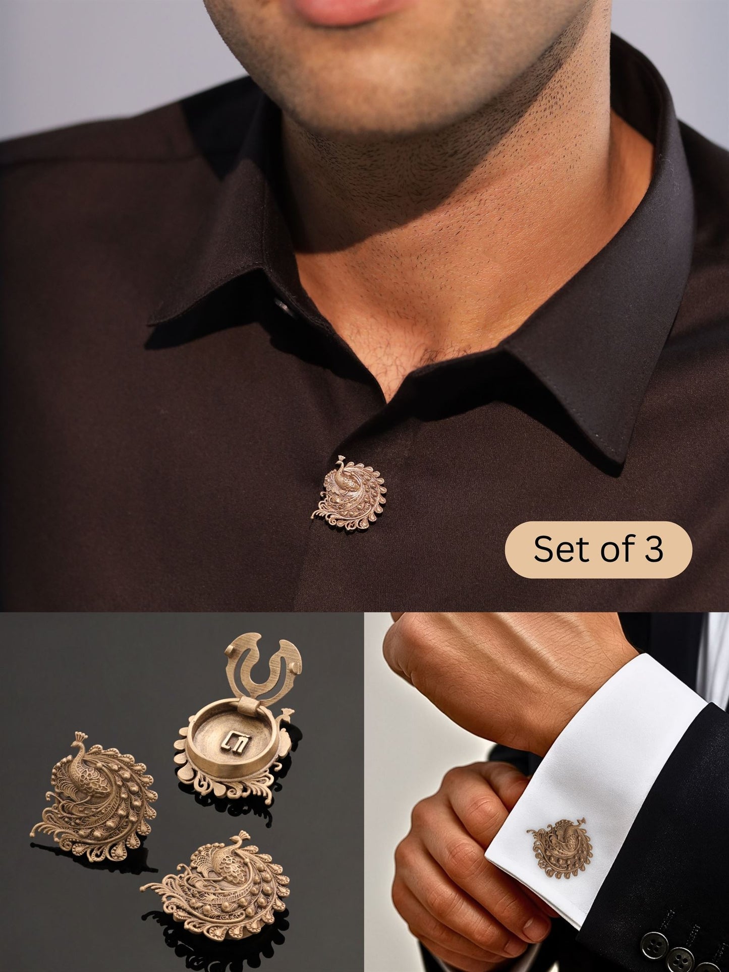 Royal Peacock Button Cover