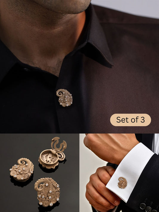Floral Paisley Crest Button Cover