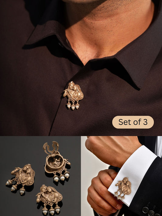 Radha Krishna Ras Button Cover