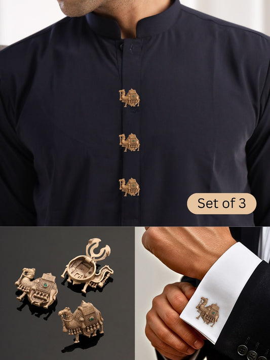 Royal Camel Crest Button Cover
