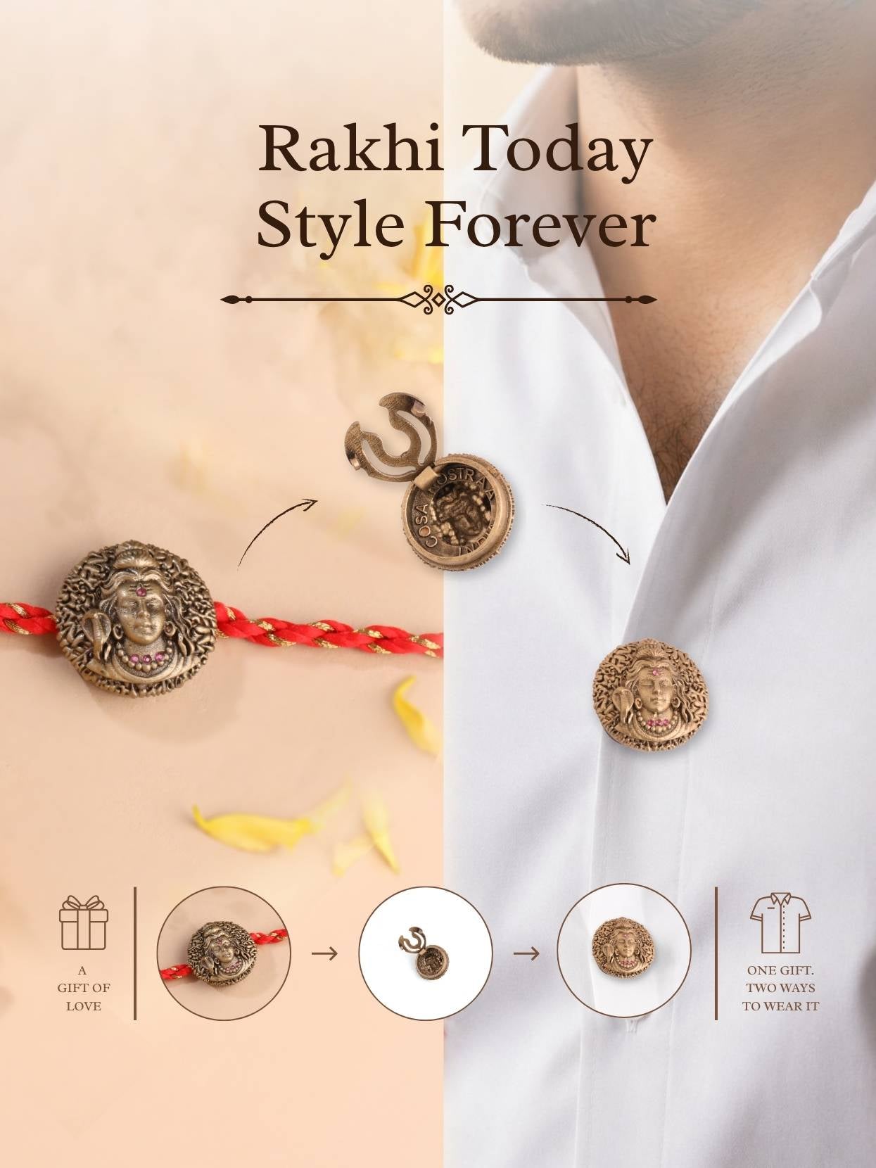 Shiv Aura Convertible Rakhi Button Cover