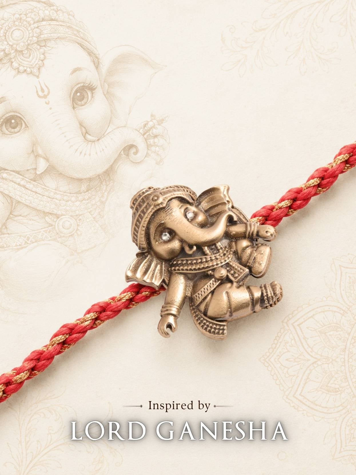 Ganpati Divine Convertible Rakhi Button Cover