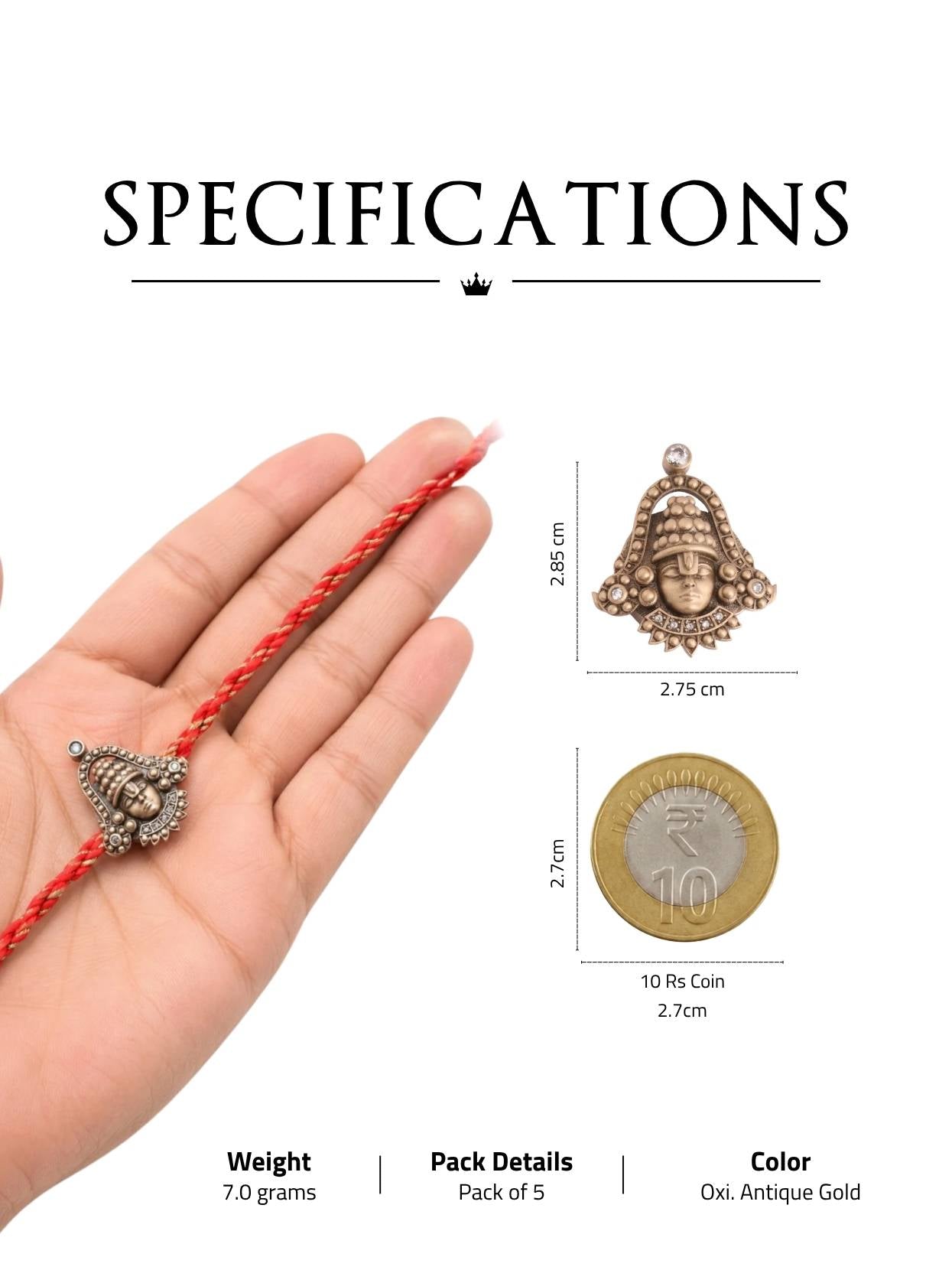 Shree Hari Divine Convertible Rakhi Button Cover