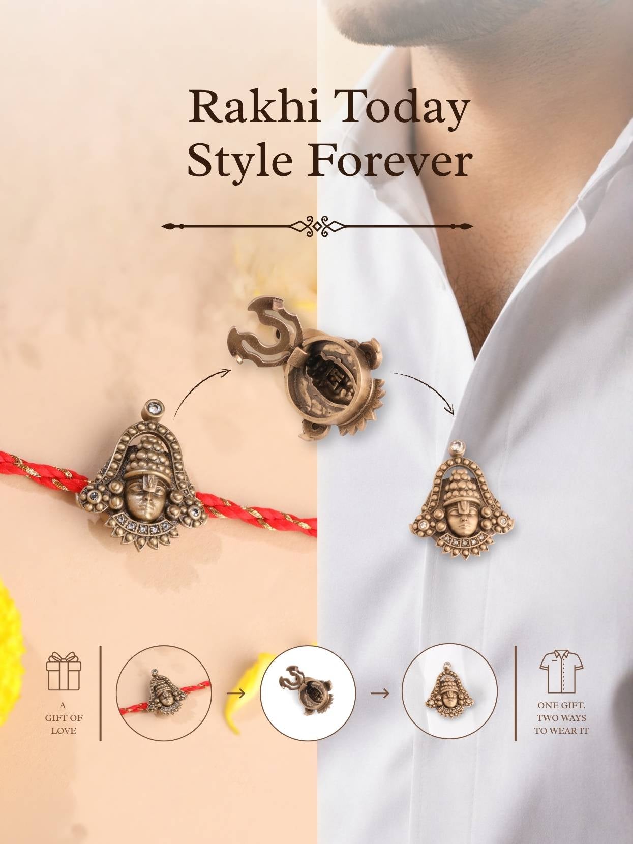 Shree Hari Divine Convertible Rakhi Button Cover