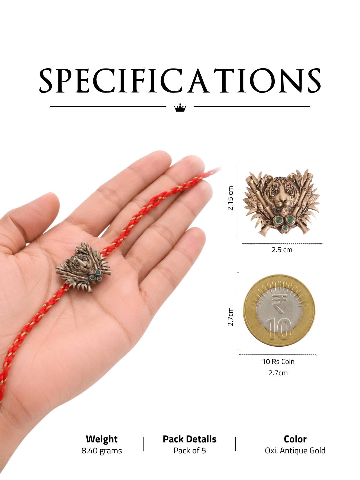 Jungle Kings Convertible Rakhi Button Cover